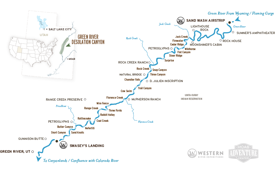 Green River Colorado Map Desolation Canyon Utah  Green River Map